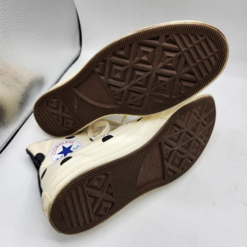 Comme Des Garcons Play x Chuck Taylor All Star High Top White Polka Dot M‎ 7 W 9